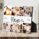 Plaque Photo NANA We Lots Hearts Modern 6 Photo Collage<br><div class="desc">On t'aime Nana ! Jolie plaque de collage photo de famille moderne et personnalisée pour montrer à grand-mère combien elle est aimée. Nous aimons cette écriture manuscrite avec des fioritures de coeur, ce qui en fait un cadeau de souvenir pour un grand-parent bien-aimé. Personnalisez avec 12 photos préférées et votre...</div>