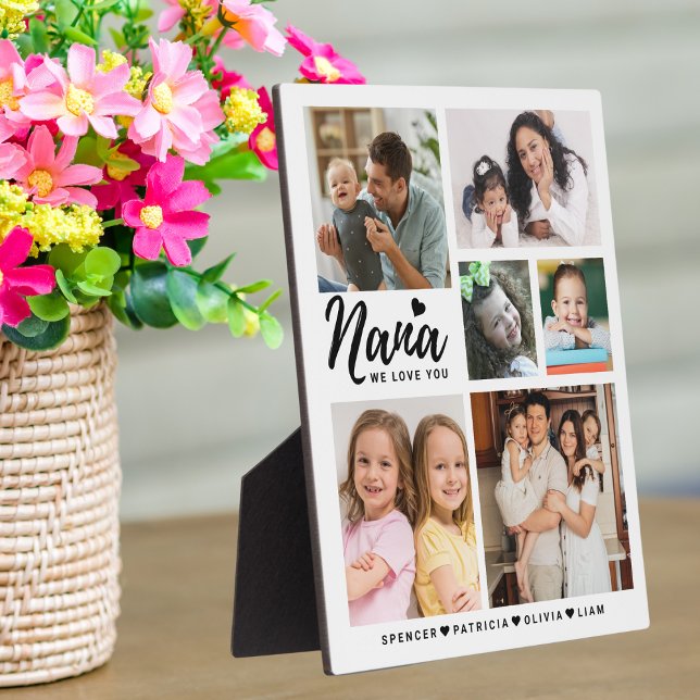 Plaque Photo Nana We Love You Grandkids Noms Photo Collage (Nana We Love You Grandkids Names Photo Collage Plaque
)