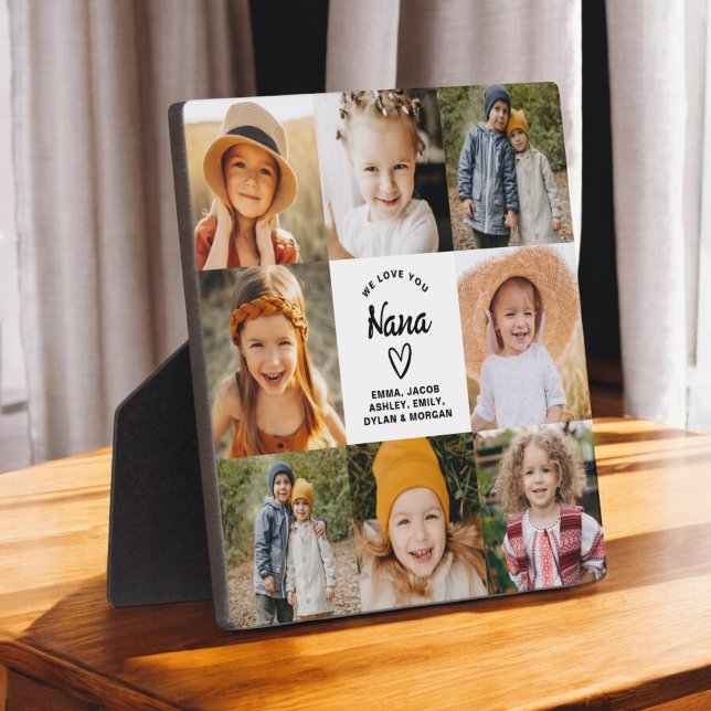 Plaque Photo Nana We Love You Hearts Modern Photo Collage (Créateur téléchargé)