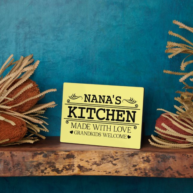 Plaque Photo Nana's Kitchen word art (Côté)
