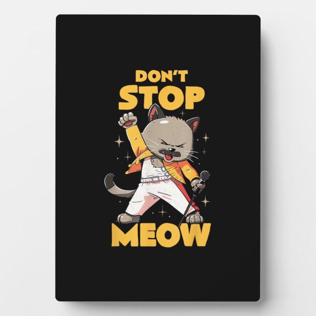 Plaque Photo N'arrêtez pas Meow Cute Freddie Cat (Devant)