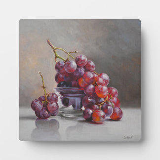Plaque Photo Nature morte aux raisins rouges - d'après une pein