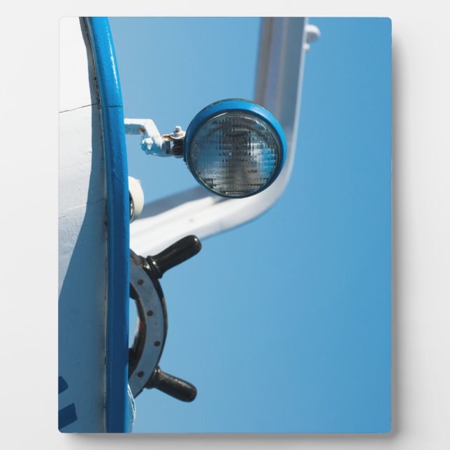 Plaque Photo Nautical ship wheel sailboat (Devant)