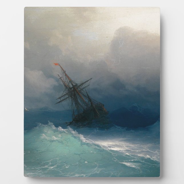 Plaque Photo Navire sur Stormy Seas, Ivan Aivazovsky (Devant)