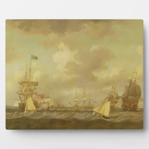 Plaque Photo Navires anglais arrivant en Ancre dans une brise f