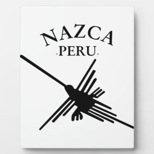 Plaque Photo Nazca Pérou Colibri Avec Texte Courbé