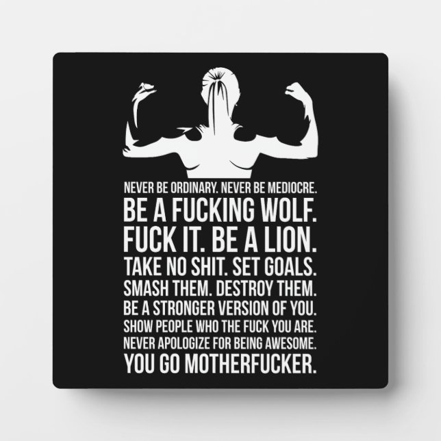 Plaque Photo Ne jamais être ordinaire - Motivation de la condit (Devant)