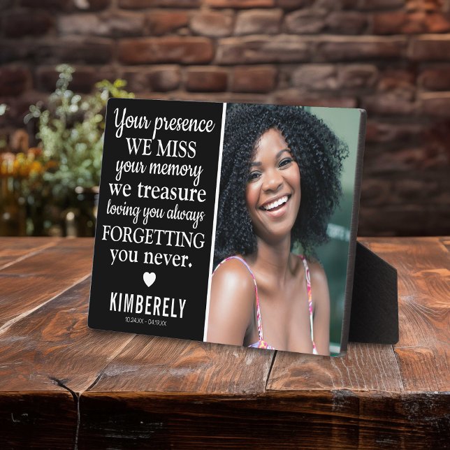 Plaque Photo Ne jamais oublier | Photo Soutenir le souvenir (Créateur téléchargé)