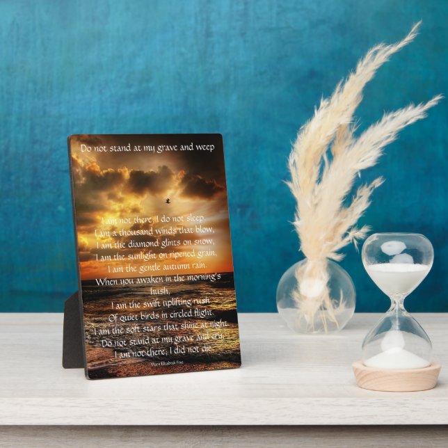 Plaque Photo Ne vous arrêtez pas à ma tombe et pleurez Poème (Côté)