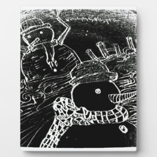 Plaque Photo Neige et Yaie en noir Noël