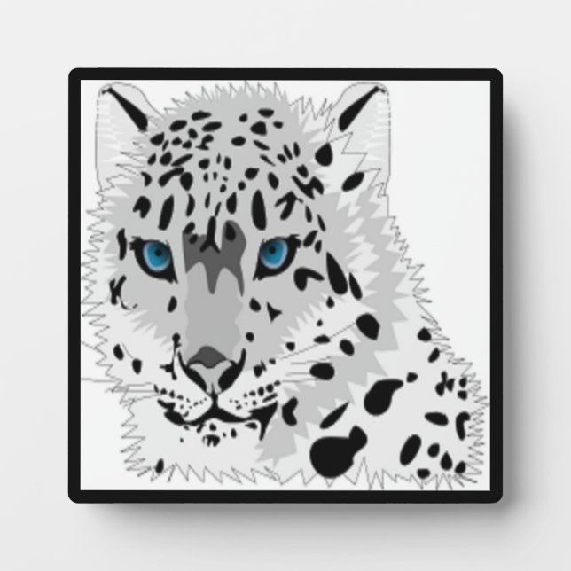 PLAQUE PHOTO NEIGE LEOPARD ANIMAL (Devant)