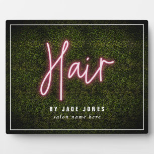 Plaque Photo Neon Boxwood Hair Salon Professional Cosmetologist