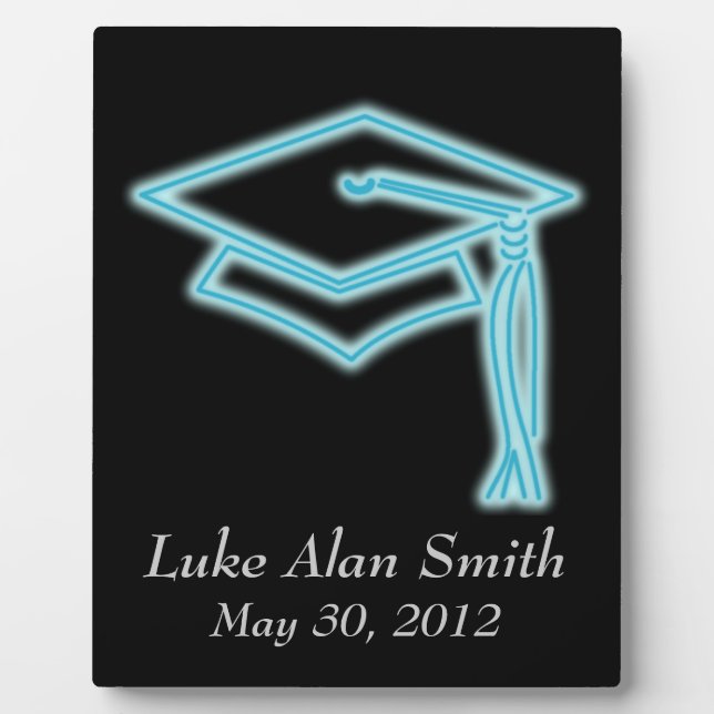 Plaque Photo Neon Grad Casquette Bleu clair (Devant)
