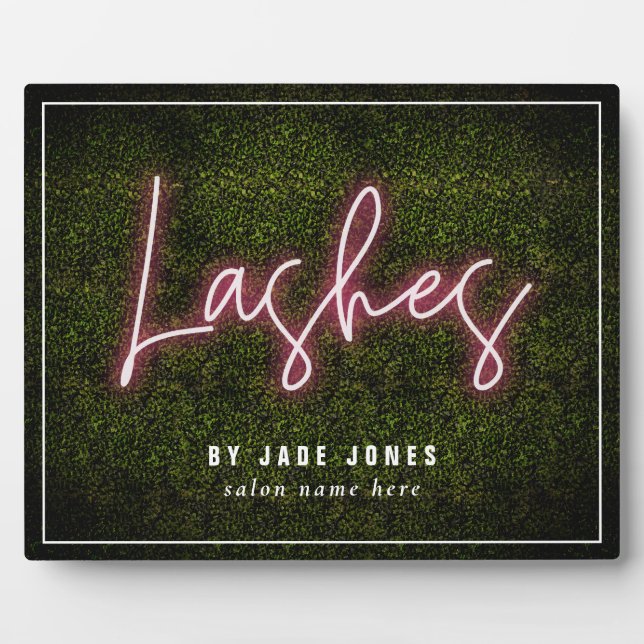 Plaque Photo Neon Lash Artiste Cosmetologue Professionnel (Devant)