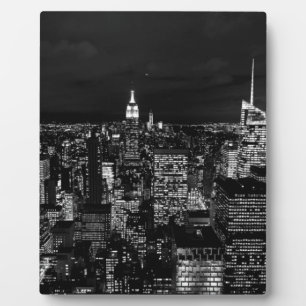 Plaque Photo New York City Night Skyline