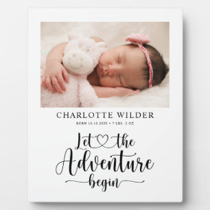 Plaque Photo Newborn Baby Photo Birth Stats
