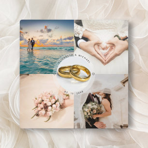 Plaque Photo Newlyweds Couple Wedding Anniversary Photo Collage