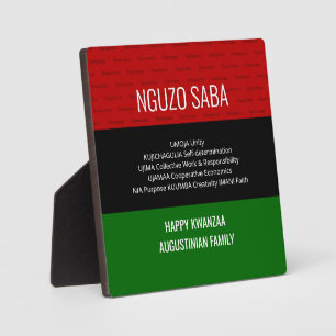 Plaque Photo NGUZO SABA 7 Principes Happy Kwanzaa