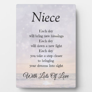 Plaque Photo Niece Love and Encouragement Poem Art Don