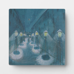 Plaque Photo Night Street (Street By Night) (1922) Walter Grama