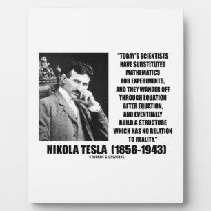 Plaque Photo Nikola Tesla Scientists Équation Aucun Citation De