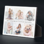 Plaque Photo N'Importe Quel Texte 6 Photo Collage Moderne Minim<br><div class="desc">Offrez le cadeau de souvenirs spéciaux avec une simple plaque photo élégante avec un collage de 6 photos préférées. Le modèle est mis en place comme un cadeau "meilleure grand-mère jamais", mais est simple à personnaliser pour toute occasion. Créez votre propre cadeau de conservation unique pour n'importe quel membre de...</div>
