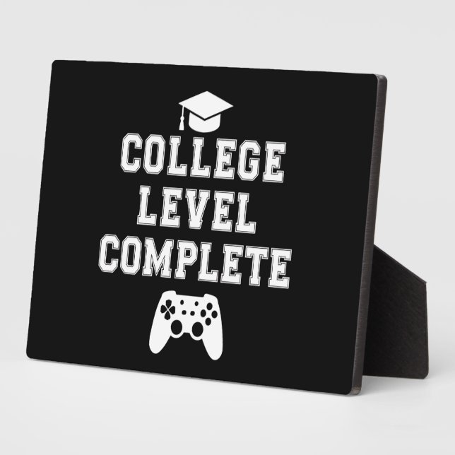 Plaque Photo Niveau collégial Complet Graduation Gamer Jeu (Côté)