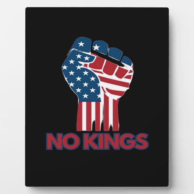 Plaque Photo No Kings Anti Classic Retro Style (Devant)