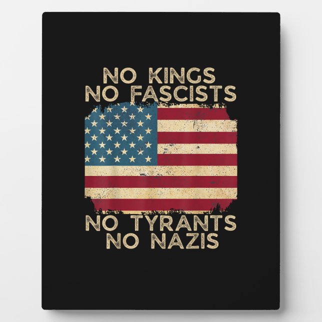 Plaque Photo No Kings In America No Fascists We The People Poli (Devant)