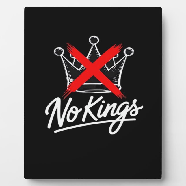 Plaque Photo No Kings Simple Crown Artistic Design (Devant)