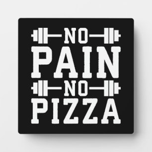 Plaque Photo No Pain, No Pizza - Carbes - Amusant Entraînement 