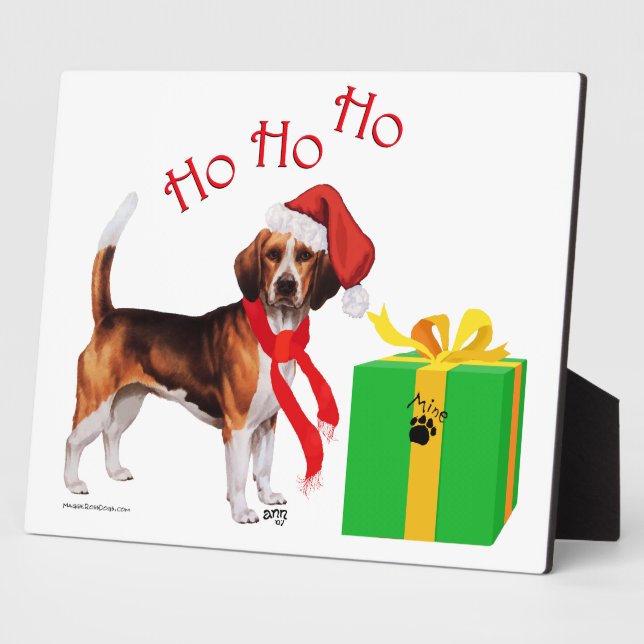 Plaque Photo Noël Beagle (Côté)