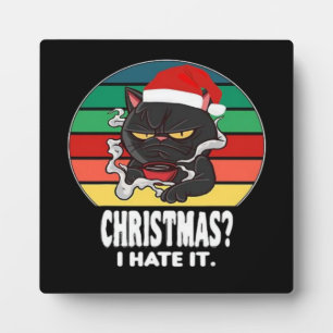 Plaque Photo Noël du chat