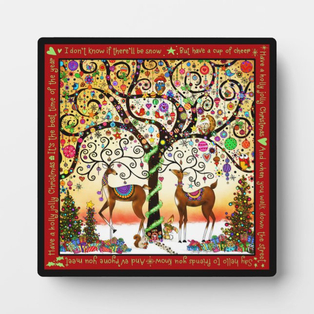Plaque Photo Noël Festif Holly Jolly (Devant)