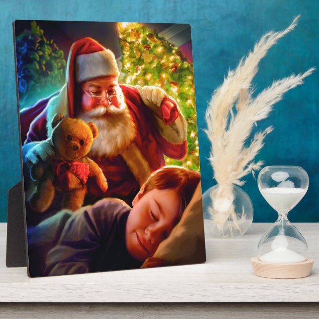 Plaque Photo Noël père Noël (Côté)