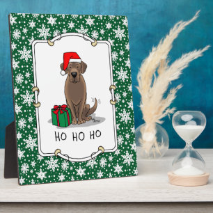 Plaque Photo Noël Père Noël Chocolat Labrador Retriever Cute