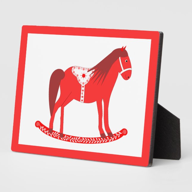 Plaque Photo Noël scandinave Cheval Rocking (Côté)