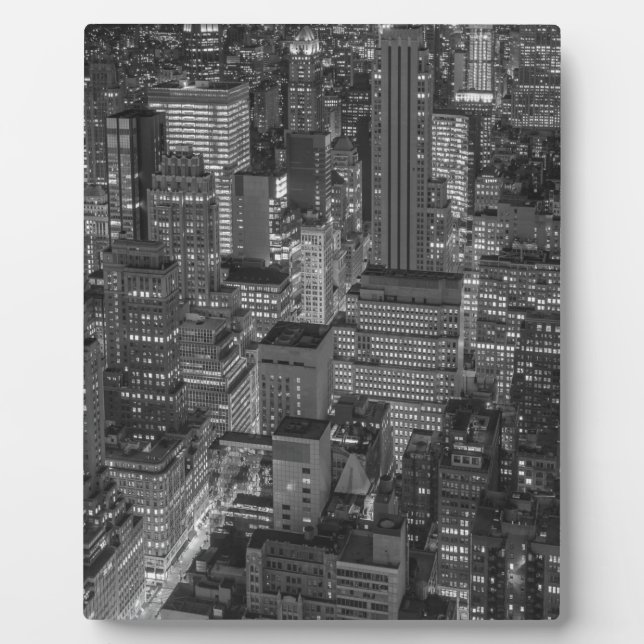 Plaque Photo Noir blanc rouge New York City Skyline (Devant)