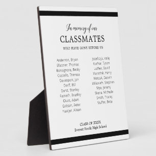Plaque Photo Noir En Mémoire De Nos Camarades De Classe Réunion