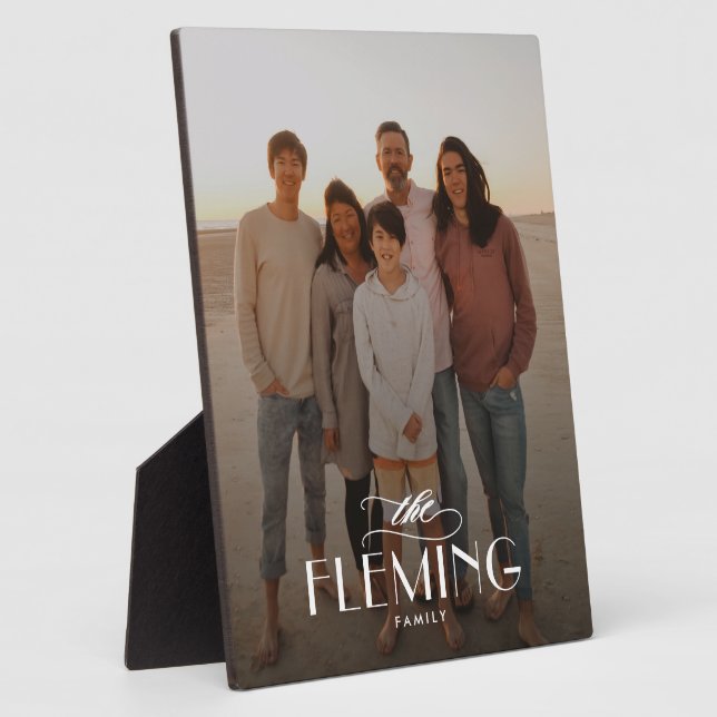 Plaque Photo Nom de famille Carte photo personnalisée (Côté)