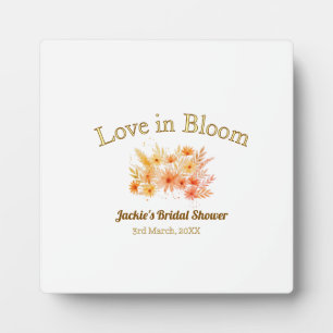 Plaque Photo nom de la fête de mariage bohème jaune en fleurs r