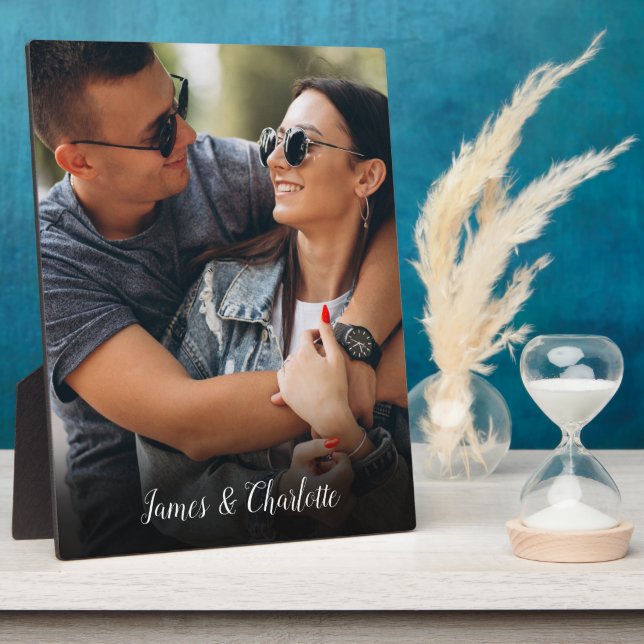 Plaque Photo Nom de script personnalisé Photo (Côté)