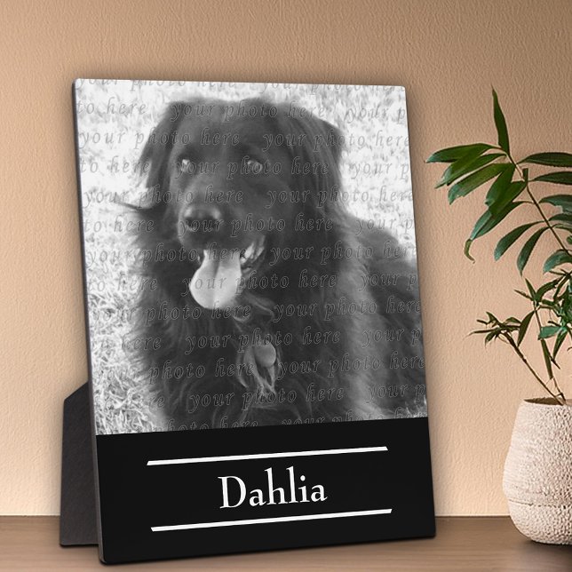 Plaque Photo Nom de votre chien Modèle photo Keepsaké (Your Dog Photo Template Name Keepsake Plaque)