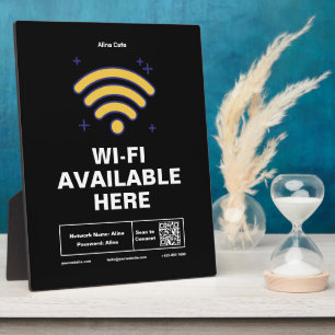Plaque Photo Nom d'entreprise Code Qr Détails wifi Minimaux