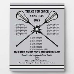 Plaque Photo Nom du joueur Lacrosse Coach Cadeaux, Couleur de l