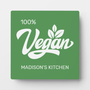Plaque Photo Nom et couleur personnalisés Vegan