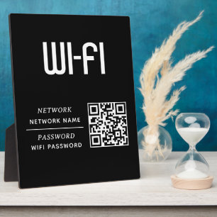 Plaque Photo Nom et mot de passe du réseau WiFi Code QR 