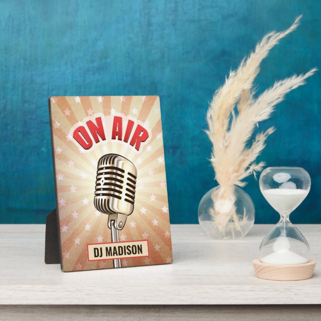 Plaque Photo Nom personnalisé affichette de porte de microphone (Côté)