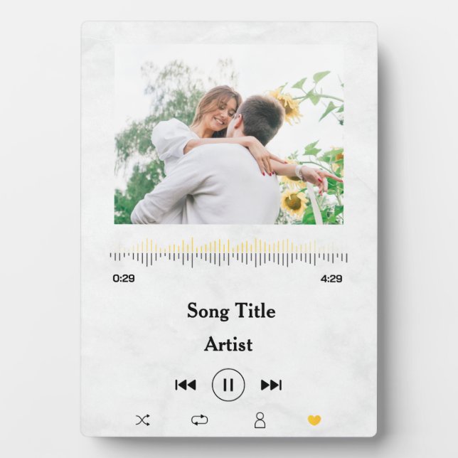 Plaque Photo Nom Personnalisé De La Chanson Et Amour Photo Pour (Devant)