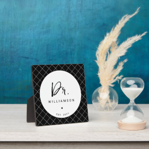 Plaque Photo Nom personnalisé Dr Minimaliste Docteur Graduation